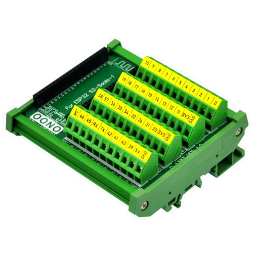 OONO DIN Rail Mount Screw Terminal Block Breakout Module Board for ESP32-S2-Saola-1