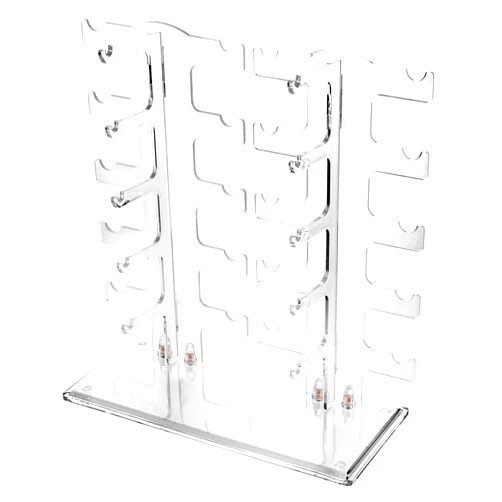 Lamoutor 2 Row Sunglasses Rack Holder Glasses Display Stand Transparent