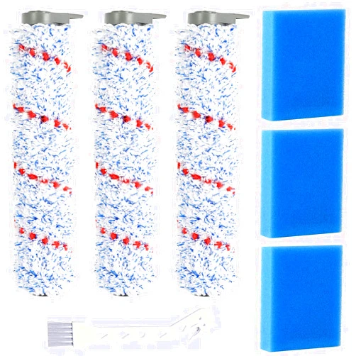 Cyorka Replacement Brush Roller & Vacuum Filter for iFloor Wet/Dry Cordless Vacuum (3 Brush Rollers + 3 Pre-Filters) - Not Compatible with Tineco iFloor 2
