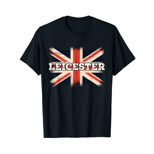 British City UK Flag Travel Gifts Leicester Travel City UK Leicester, England British Flag T-Shirt
