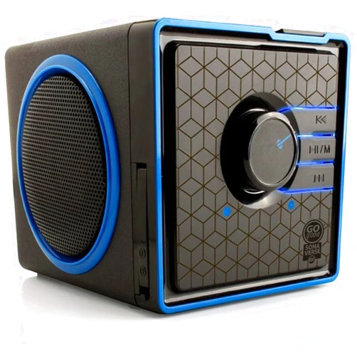 GOgroove SonaVERSE BX Wired Portable Speaker with USB Music Player - Cube Speaker with USB Flash Drive MP3 Input, 3.5mm AUX Port, Playback Buttons, Rechargeable 5 Hour Battery (Wired AUX Only)