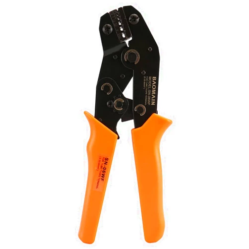 Baomain Self-adjusting Ratchet Crimping Pliers SN-06WF for 24-10 AWG / 0.25-6 mm² Insulated and Non-insulated Ferrules and Terminals Crimping Tool