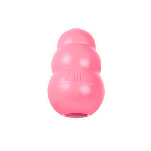 KONG Puppy - Natural Teething Rubber Chew Toy for Dogs - Stuffable Dog Toy for Extended Playtime - Chew & Fetch Toy for Puppies - for Large Puppies - Pink