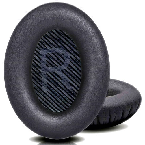 QOQOON Professional Headphone Replacement Ear Pads for Bose QuietComfort 35 2 15 25 Earpads Cushion for QC2 QC15 QC25 SoundTrue SoundLink Around-Ear Headphones (QC35/35ii, Black Cushion + Black Mat)