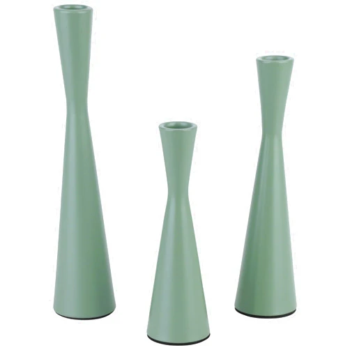 Vixdonos Taper Candle Holders Metal Candlestick Holders Set of 3 Table Mantel Decorative Candle Stand for Dinning,Party，Wedding,Home Decor(Green)
