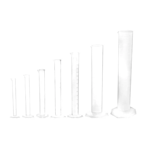 EISCO 7PC Graduated Cylinder Set - Class B - 10ml, 25ml, 50ml, 100ml, 250ml, 500ml & 1000ml - Polypropylene Plastic, Octagonal Base, Moulded Graduations - Industrial Quality, Autoclavable