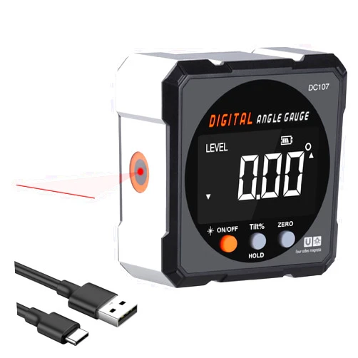 XinJiaYi Digital Angle Finder, Magnetic Angle Finder with Laser Level Line Tool, Digital Angle Gauge for Carpentry, Building, Automobile, Home DIY - Digital Inclinometer Level Box for Woodworking Measuring
