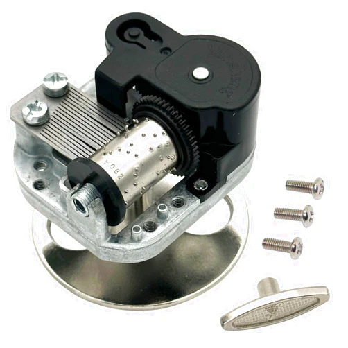 Pursuestar Edelweiss Rotating Wind Up Music Box, 18 Note Yunsheng Musical Mechanism Center Rotary Movement with Round Key for DIY Music Boxes