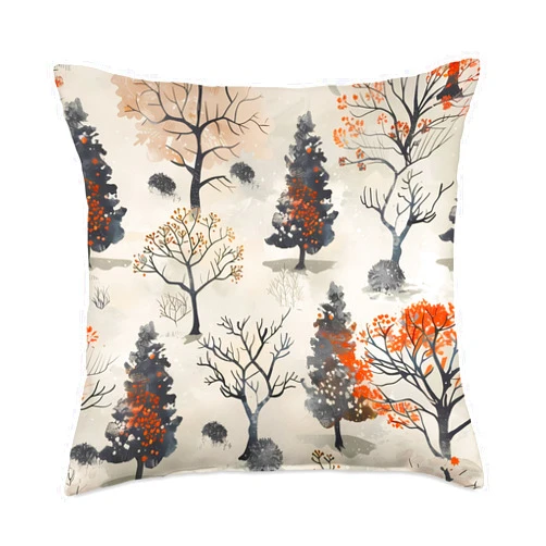Modern Aesthetic Design Studio Winter Aesthetic Pattern - Cozy Nordic Snowflake Design Throw Pillow