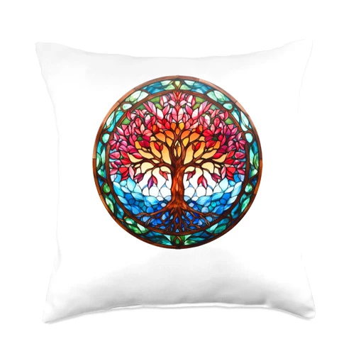 Tree of Life.Co Tree of Life Spiritual Nature Art Yoga Reiki Meditation Throw Pillow