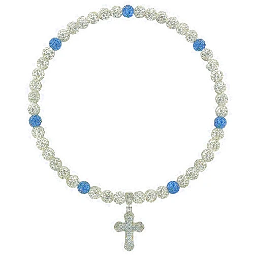 NUSTTAL Baseball Necklace for Boys Men 18 Inch Bling Ice Collection Cross Pendant Necklace for Women Rhinestone Clay Beaded Discoball Accessories Gifts for Baseball Team Players Lovers