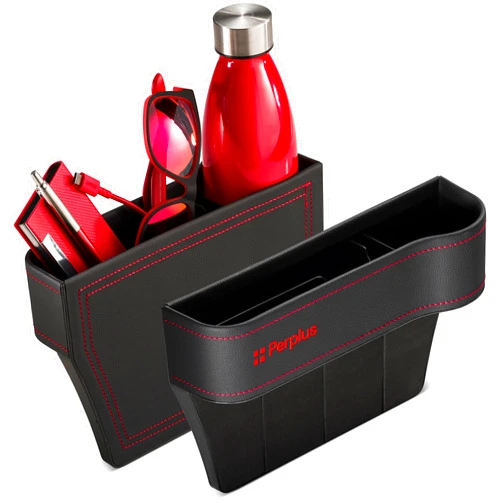 Perplus Car Seat Gap Filler Organizer, 2 Pack between front seat car organizer and storage, auto console with cup holder, car accessories for women and men drivers, car interior essentials.