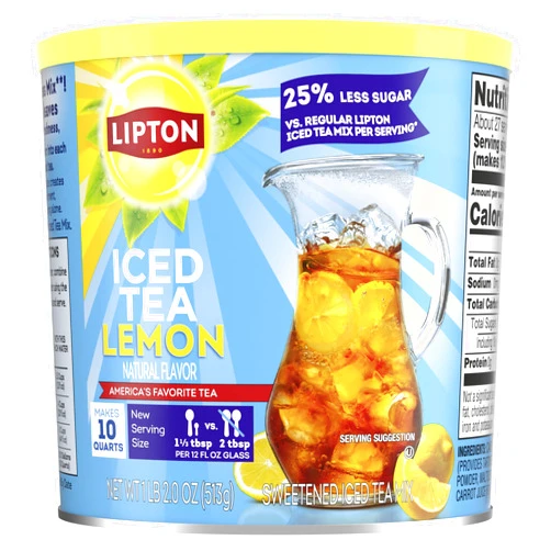 Lipton Diet Lemon Iced Tea Mix – 10 Quarts Each– Reduced Sugar, Caffeinated Powder Drink Mix