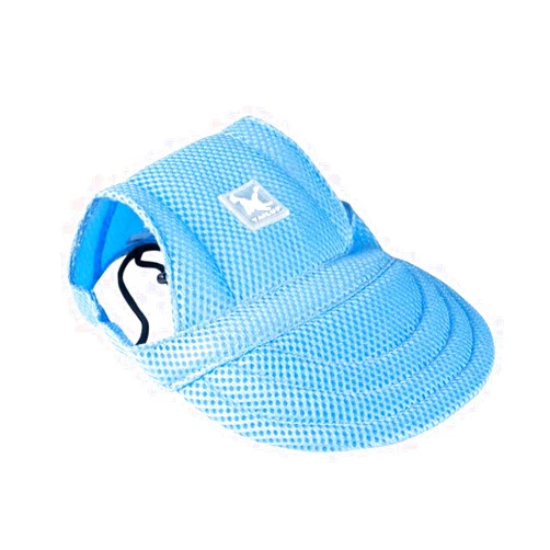 leconpet Mesh Baseball Pet Caps with Ear Holes Adjustable Comfortable Dog Hats for Small Medium and Large Dogs Cat Cap (Large, Blue)