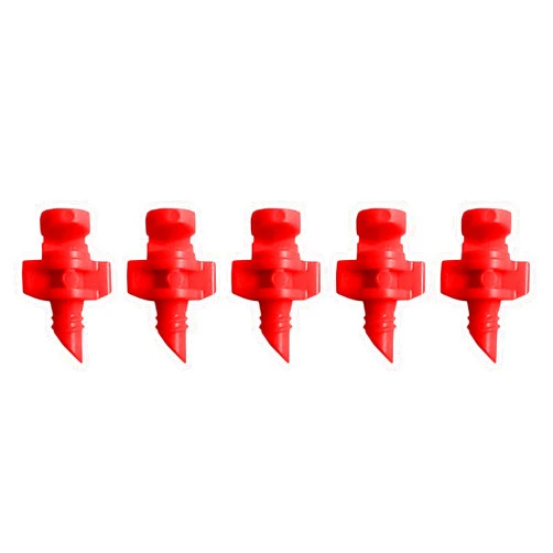 Hydrolux 180 Degree Red Replacement Micro Sprayer Fan Jet Hydroponic Plant Cloning Mister Lawn Garden Aeroponics Irrigation (5 Count)