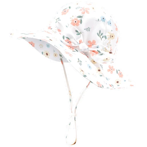 EAU LAYAMEN Baby Girl Sun Hat Summer Beach Hats with UPF 50+ Toddler Infant with Wide Brim Strap Outdoor Bucket Hat