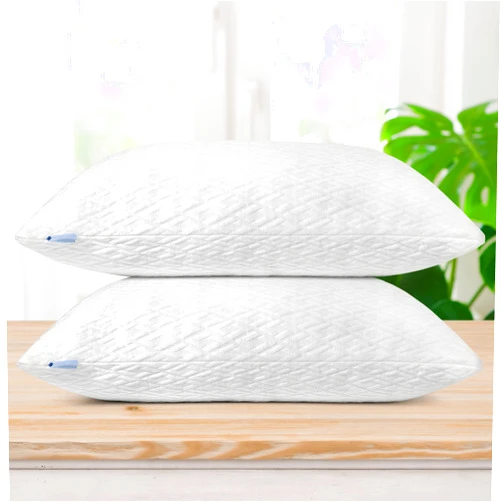 Elif Home Goods 2 Pack Queen Size Rayon Derived from Bamboo Pillows, Cooling Shredded Memory Foam Bed Pillow Sets for Side, Back, Stomach Sleepers, Adjustable, Washable Cover, Queen (Pack of 2)