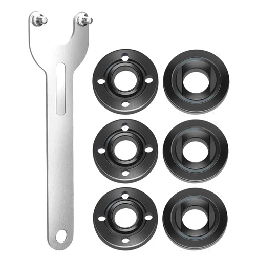 CHERALKEST 7Pcs Angle Grinder Nut Angle Grinder Wrench Kit 5/8-11 Flange Metal Lock Nut, Grinder Parts for DW Milwaukee Makita 193465-4 Compatible with Bosch Black & Decker Ryobi 4.5