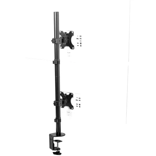 VIVO Dual Vertically Stacked Ultra-Wide Monitor Desk Mount, Extra Tall Heavy Duty Adjustable Stand for 2 Ultrawide Screens up to 45 inches, 25 lbs Per Screen Capacity, Black, STAND-V200R
