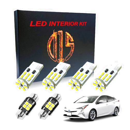 D15 Lighting LED Interior Light Kit Accessories for Toyota Prius 2010-2021 6000k White Map Dome Visor Cargo Bulbs (10 Pieces)