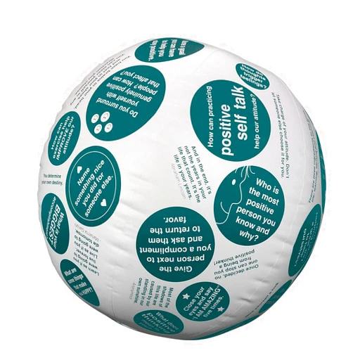 S&S Worldwide Toss 'n Talk-About Positive Attitude Ball. Beach Ball Style Ball, 24