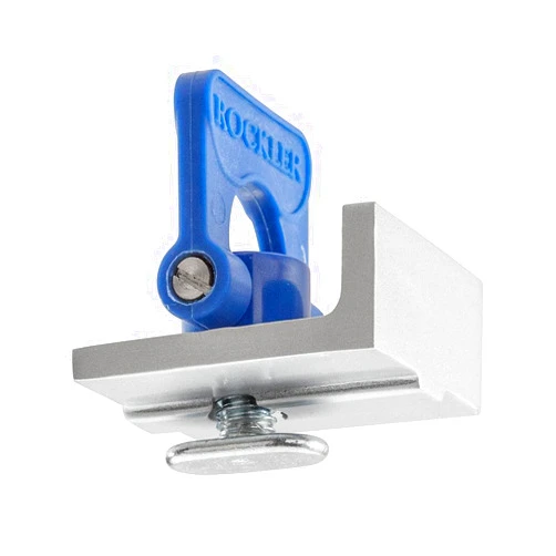 Rockler Inline Track Stop for T Track System – Durable Aluminum T Tracks Woodworking Stop features Low-Profile Knobs - T-Track Stop Measure 1-1/2'' x 1-1/2'' - T Track Accessories