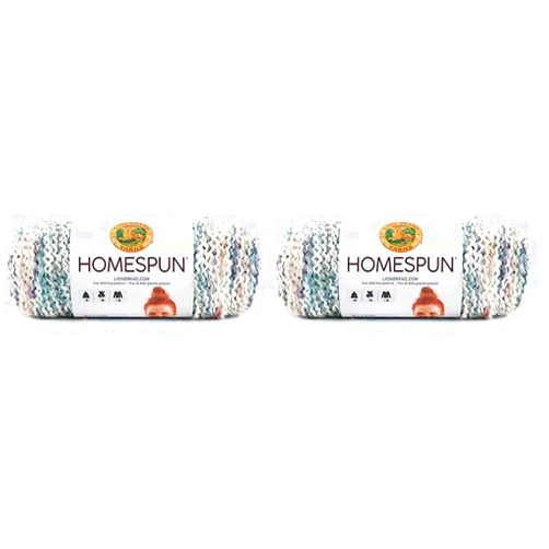Lion Brand Yarn (1 Skein) Lion Brand Yarn Homespun Bulky Yarn, Tudor, 555 Foot (Pack of 2)