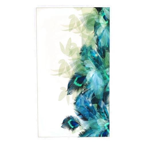 COVASA Peacock Hand Towels for Bathroom Set of 2 Green Blue Beautiful Peacock Feather Bathroom Hand Towels Microfiber Soft Highly Absorbent Face Towel Kitchen Dish for Hotel Spa,15.7