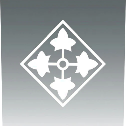 Decal Savers TM 4th ID Infantry Division Logo Sticker Vinyl Decals- Die Cut Decal Bumper Sticker for Windows, Cars, Trucks, Laptops, Etc.