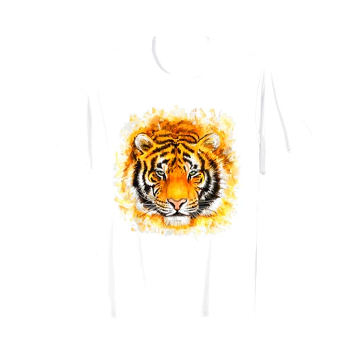 Bengal Tiger Lovers Mobile Co. Watercolor Bengal Tiger Face Graphic for Wild Animal Lovers T-Shirt