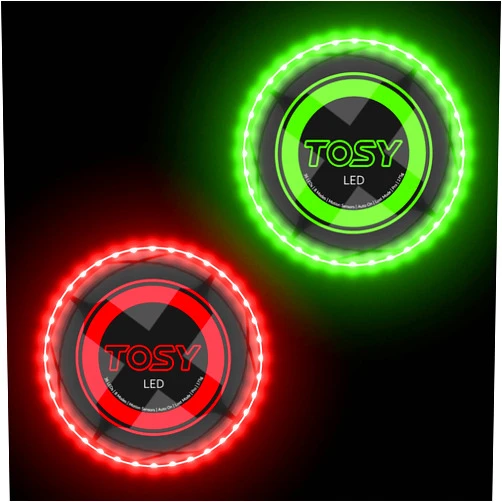 TOSY Bundle of 2 - Flying Disc 36 LEDs - Green + Red