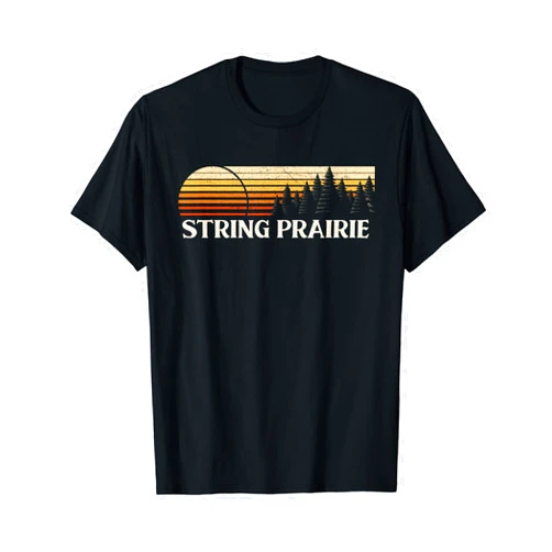 Vintage Retro String Prairie, Texas String Prairie, TX Vintage Evergreen Sunset Eighties Retro T-Shirt