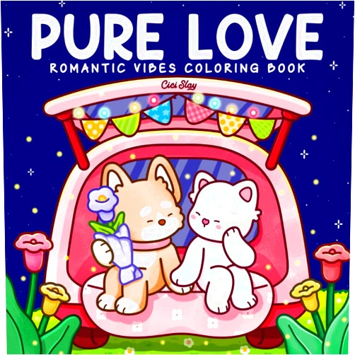 By Cici Slay (Author) Pure Love: Adult Coloring Book Featuring Fuzzy Animal Couples in Sweet Moments and Cozy Valentines, Cute and Easy Designs for Relaxation