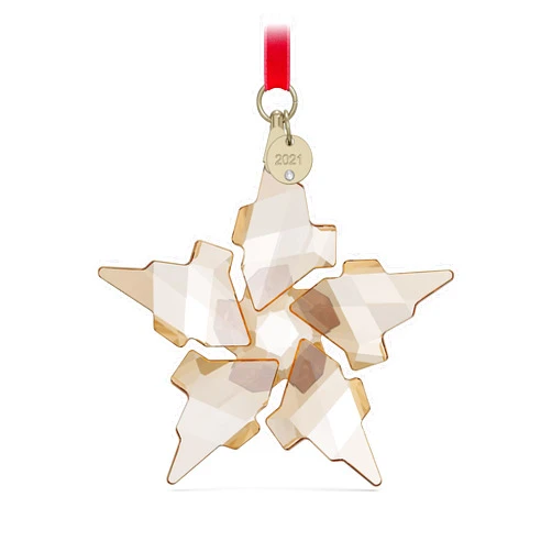 SWAROVSKI Christmas Ornament, 2021 Annual Edition, Festive, Large, Champagne Crystal