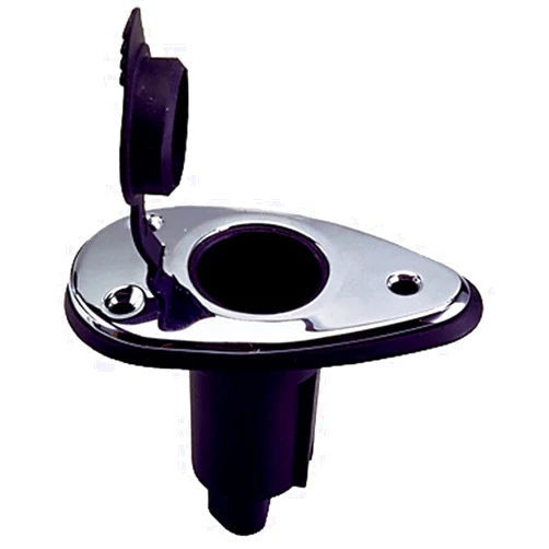Perko 1048P00DP Chrome-Plated 2-Pin Plug-In Light Base with 5° Rake - 3.5