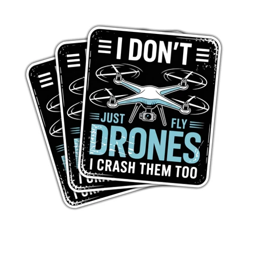 Vybonz 3Pcs I Don’t Just Fly Drones I Crash Them Too Sticker Funny Drone Lover Tech Gift for Tech Lovers Drones Pilots Stickers Drone Pilots Techies Decal for Laptop Water Bottle Toolbox Case Cars 3