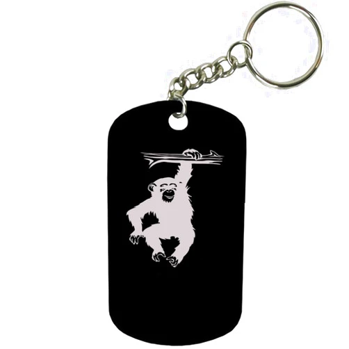 Engraved Cases Personalized Engraved Custom Chimp 2-inch Colored Anodized Aluminum Customizable Keychain Dog Tag, Black