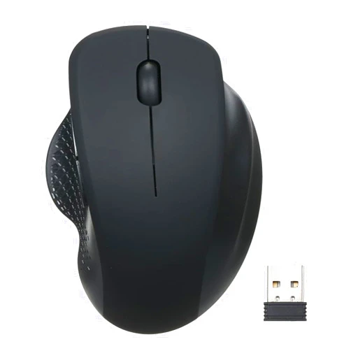 Eacam Wireless Optical Vertical Mouse with 6Keys, Ergonomic Office Mouse 3 Adjustable Moving Speed Comfortable Hand Feel for PC Laptop Grey, Optical, Cordless for Home (Black)
