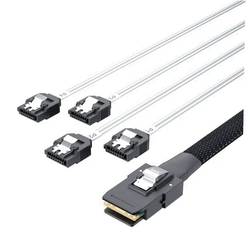ipolex Mini SAS 36Pin (SFF-8087) Male to 4 SATA 7Pin Female Cable - Interal Forward Breakout Cable - 0.5m (1.64ft)