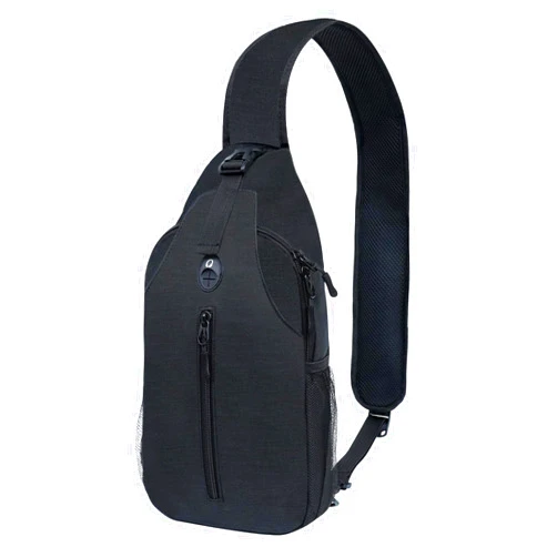 Monoki Sling-Bag Crossbody-Bag Women-Men Backpack-Daypack - Hiking Chest Travel with Water Bottle Pocket Adjustable Strap Multiple Layers Black