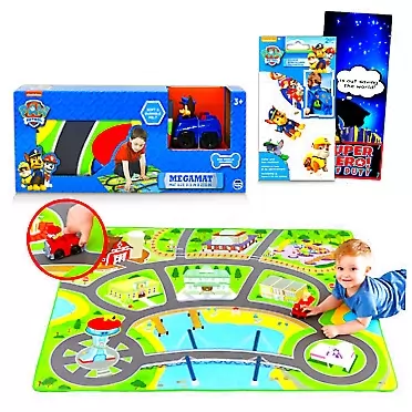 Nick Shop Paw Patrol Mega Mat with Vehicle Set for Kids - Bundle with Paw Patrol Playmat with Vehicle, Paw Patrol Stickers and More (Paw Patrol Play Mats)
