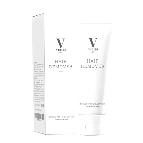 Videri Hair Removal Cream for Men and Women, Soothing Depilatory For Pubic Hair, Private Parts and Bikini Area. Painless Hair Remover for Sensitive Skin. Shea Butter, Rosemary and Jojoba Seed Oil.