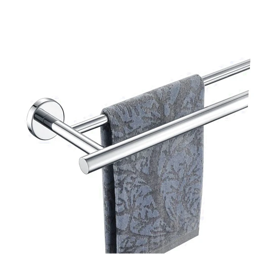 JQK Double Towel Bar Chrome, 18 Inch 304 Stainless Steel Thicken 0.8mm Towel Rack Bathroom, Towel Holder Polished Steel Wall Mount, Total Length 20 Inch, TB100L18-CH