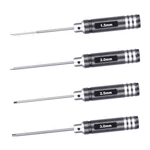 Neewer Lightweight Titanium Nitride Coating Hex Driver Wrench 4 Piece Set, Hex Screw driver Tools Kit Set for RC Helicopter (1.5mm/2mm/2.5mm/3.0mm)