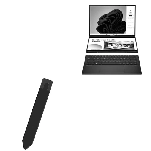 BoxWave Stylus Pouch Compatible with ASUS Zenbook Duo UX8406MA-PS99T - Stylus PortaPouch, Stylus Holder Carrier Portable Self-Adhesive - Jet Black