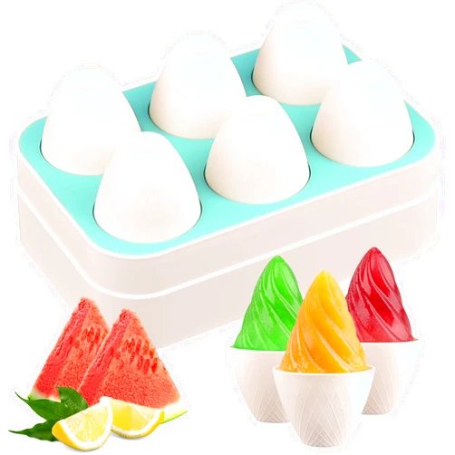 WMKGG Popsicles Molds, 6 PCS Cone Shape Ice Pop Mold, Silicone Ice Cream Molds, Easy Release Ice Pop Make, Mini Popsicle Molds(Green)