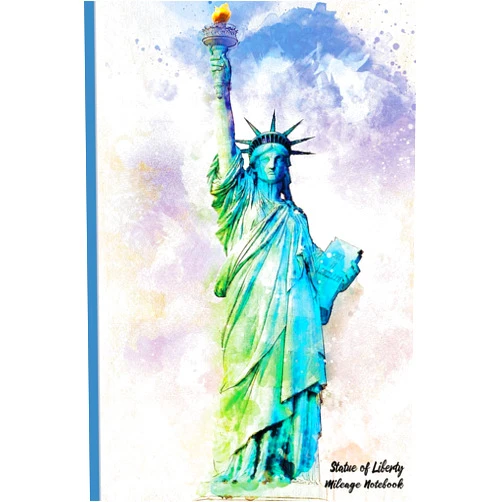 Feathered Friends Publishing Statue of Liberty Mileage Notebook: Mileage Logbook Log Book Tracker: Watercolor Art of American Symbol of Freedom: Track Miles and Expenses for Taxes: Fits Most Glove Boxes