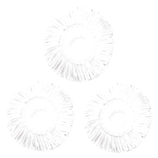 Tidy Monster 3 Pack Spin Mop Replacement Head for Hurrica, Mopnad, Cassabel and Other 360 Spin Mop Systems, Microfiber Spin Mop Refills (3pc-White)