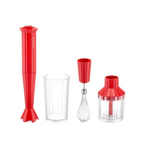 Alessi Plissé MDL10SR/US - Hand Blender with Measuring Jug, Whisk and Chopper in Thermoplastic Resin, US Plug ‍200W, Red