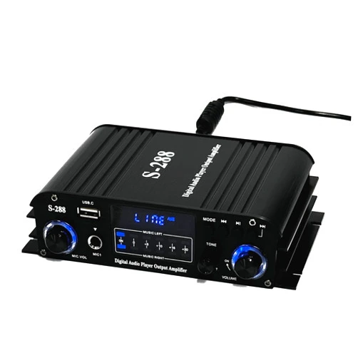 Okanemoqi 1200W Amplifier Home Audio 4 Channel, Bluetooth5.0 Small Amplifier, RMS 45Wx4, 300W*4 Peak Power Stereo Receiver With USB, SD, FM Class D Speaker Amp For Home Theater Karaoke RCA, Garage Stereo System